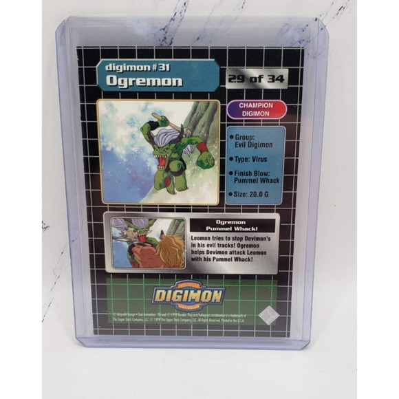 Digimon 1999 Animated Exclusive Series 1 Ogremon Upper Deck 29 of 34 - Picture 2 of 4